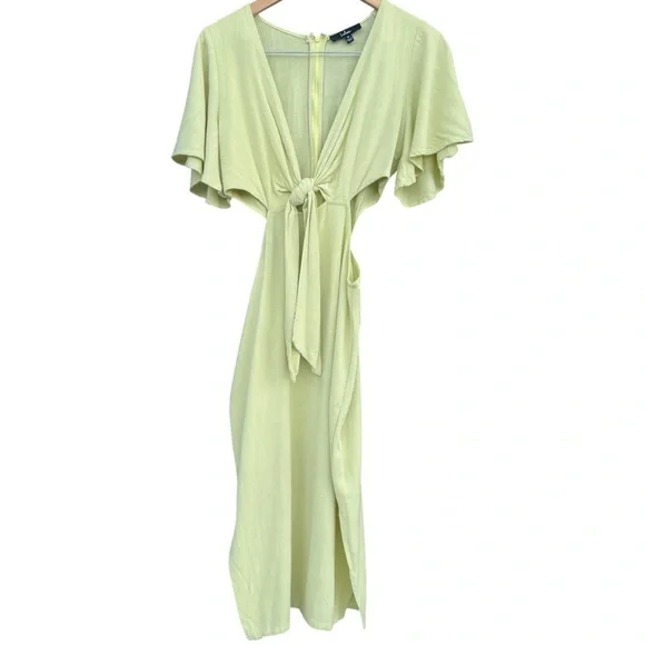 Lulus | Linen Cutout Dress | Size M - Picture 2 of 13
